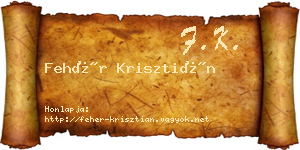 Fehér Krisztián névjegykártya